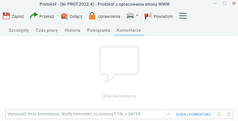 Wystawianie protokołu - krok jedenasty