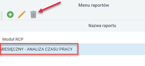 Usuwanie zbędnego raportu